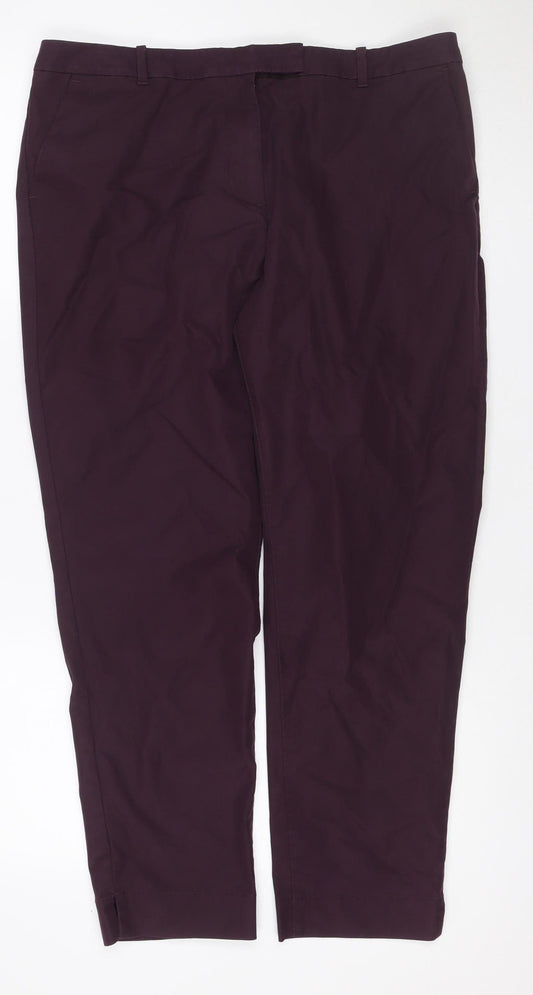 Marks & Spencer Women Purple Size 14 Regular Straight Dress Trousers