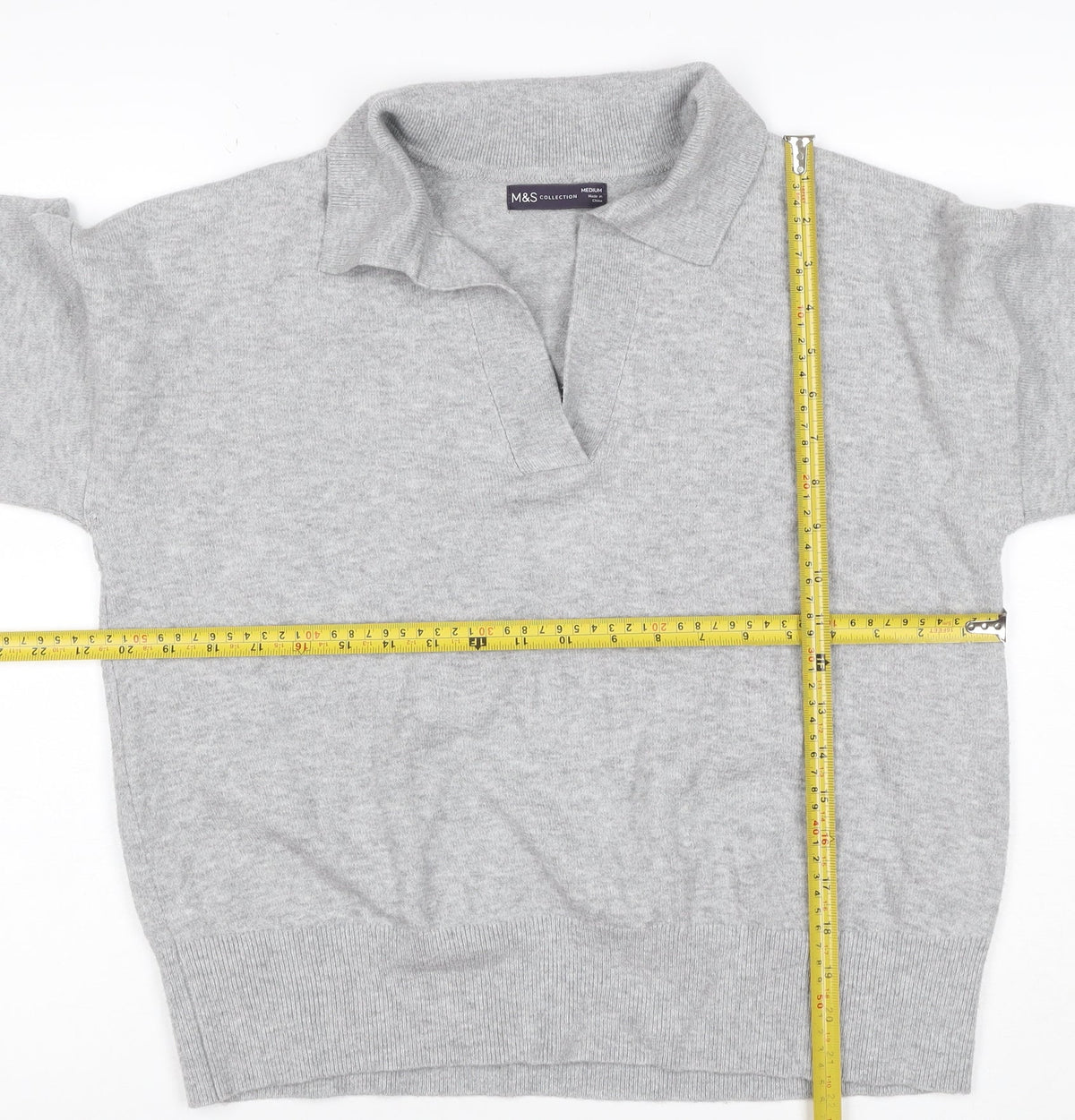 Marks & Spencer Women Grey M Roll Neck Knit Pullover Jumper