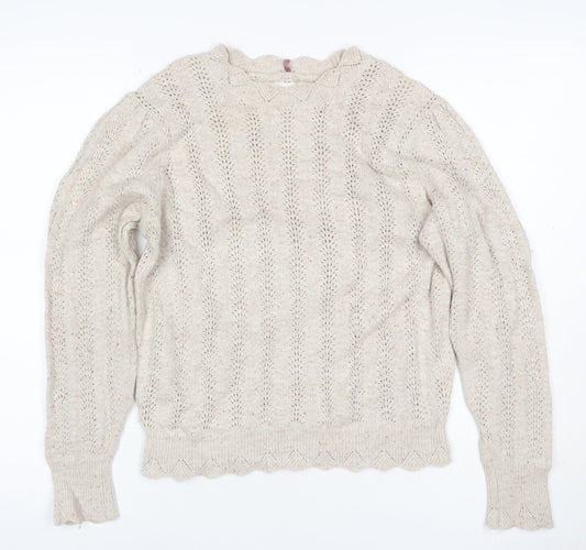 Per Una Women’s Ivory Size 12 Open Knit Wool Blend Pullover Jumper
