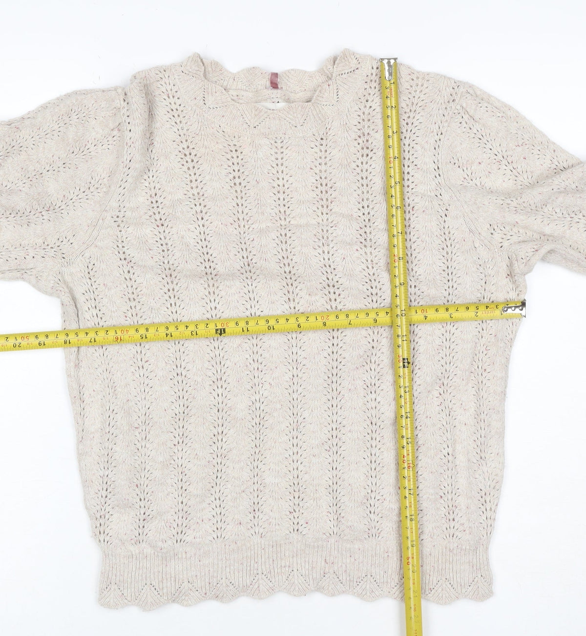 Per Una Women’s Ivory Size 12 Open Knit Wool Blend Pullover Jumper