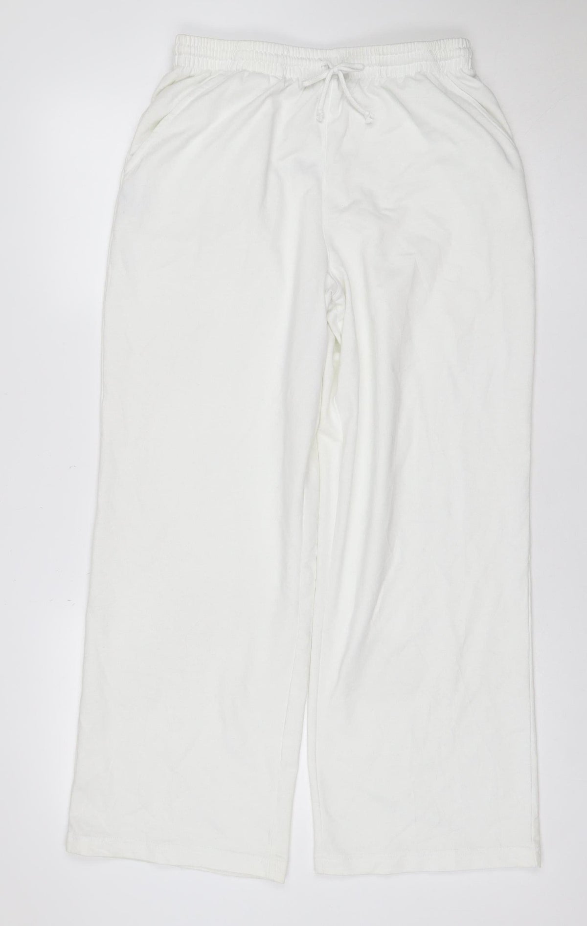 Cotton Traders Women White M Jogger Sweatpants Drawstring Pocket