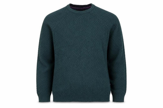Ted Baker Men's Green L Textured Knit Crew Neck Pullover Jumper