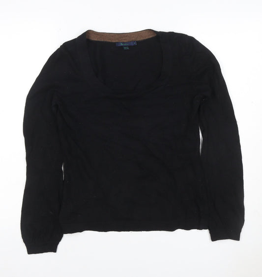 Boden Women Black UK 8 V-Neck Cashmere Angora Blend Knit Jumper