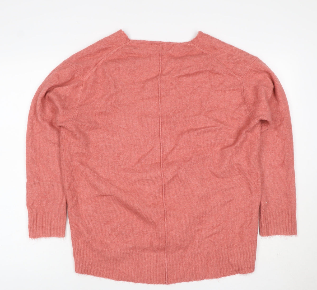 Mango Women’s Pink Size S V-Neck Long Sleeve Knit Pullover Jumper
