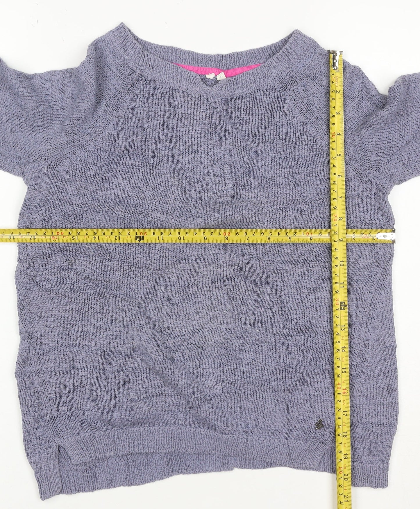 White Stuff Women’s Purple Size 14 Round Neck Knit Pullover Jumper