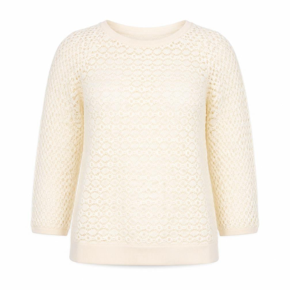 Next Women’s Ivory UK 6 Open Knit Crochet Crew Neck Jumper