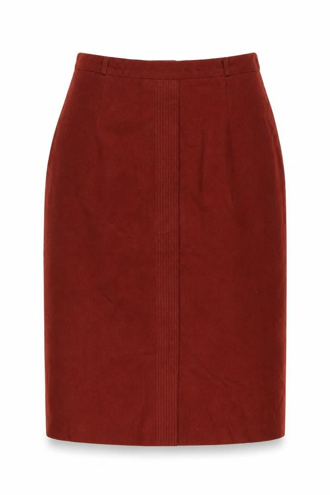 Pan-Hel Women’s Red Wool Midi Pencil Skirt 28 Waist Vintage