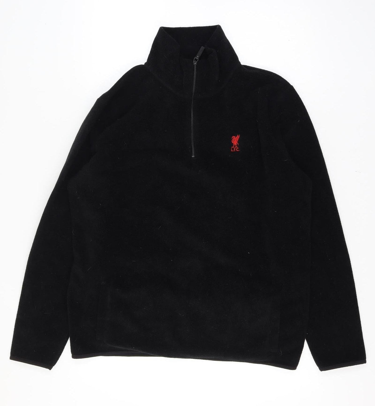 Additional front view of Liverpool FC Men’s XL Black 1/4 Zip Fleece Sweatshirt