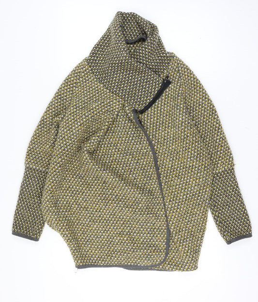Colorine Paris Size 14 Women Multicoloured Chunky Knit Zip Cardigan