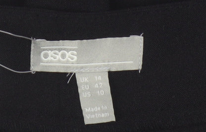 Additional view of ASOS Women’s Black UK 14 High Rise Tapered Smart Trousers NWT