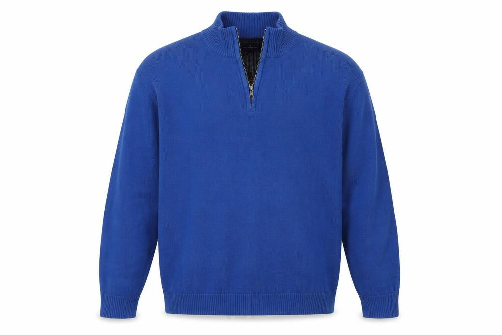 Blue Harbour Men’s Blue 2XL 1/4 Zip Cotton Knit Jumper