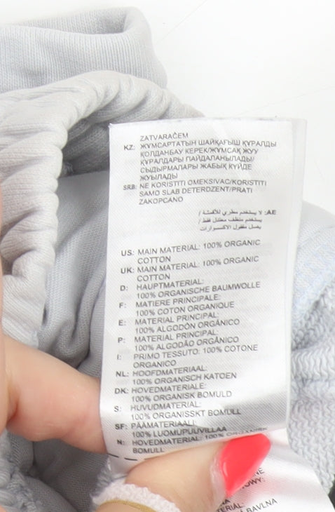 Brand and care label for Adidas Women White XL Organic Cotton Sweat Shorts Drawstring Logo