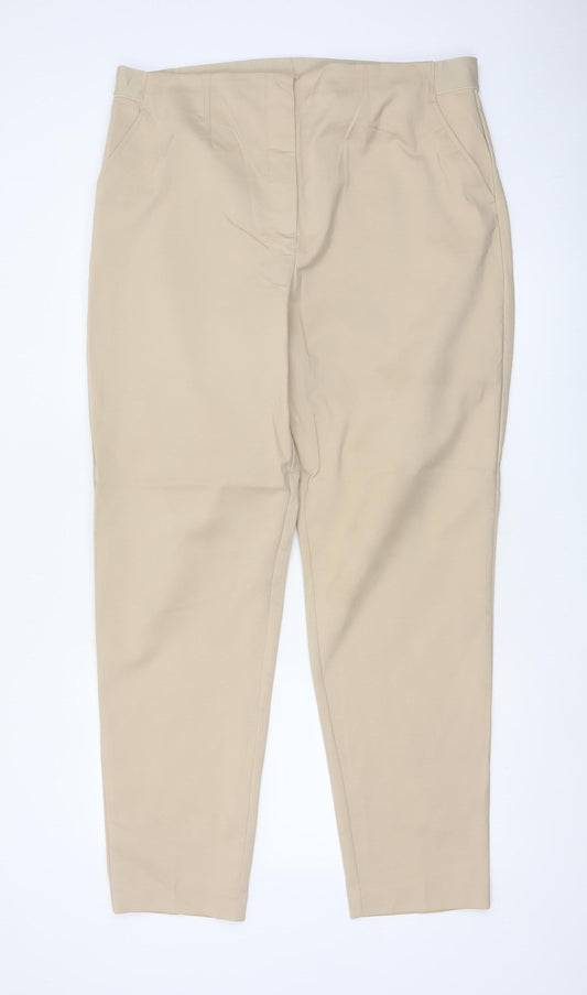 M&S Women’s Beige Size 20 Long Tapered Smart Work Trousers