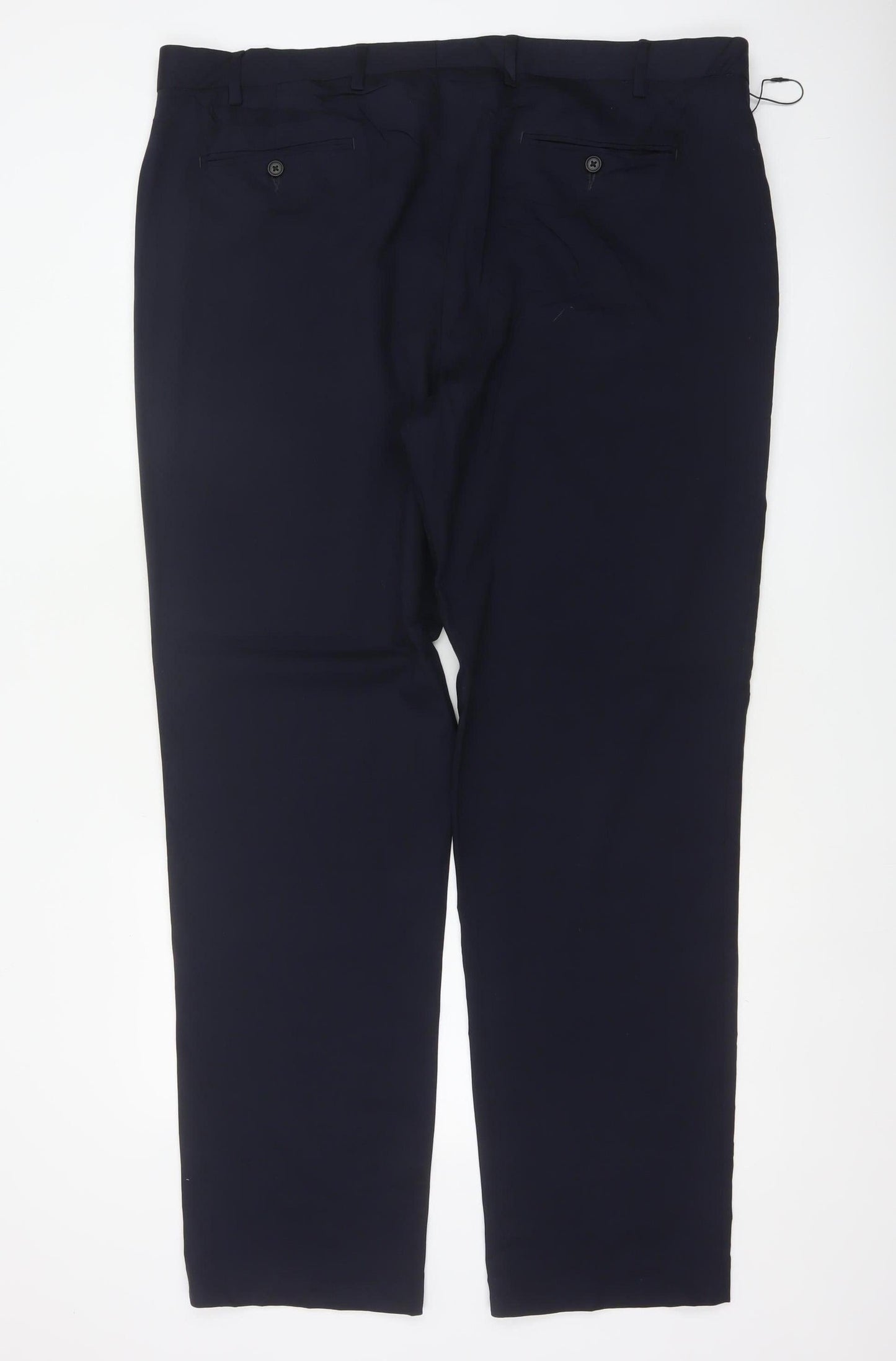 Marks and Spencer Men’s Navy 42in Long Regular Fit Wool Dress Trousers