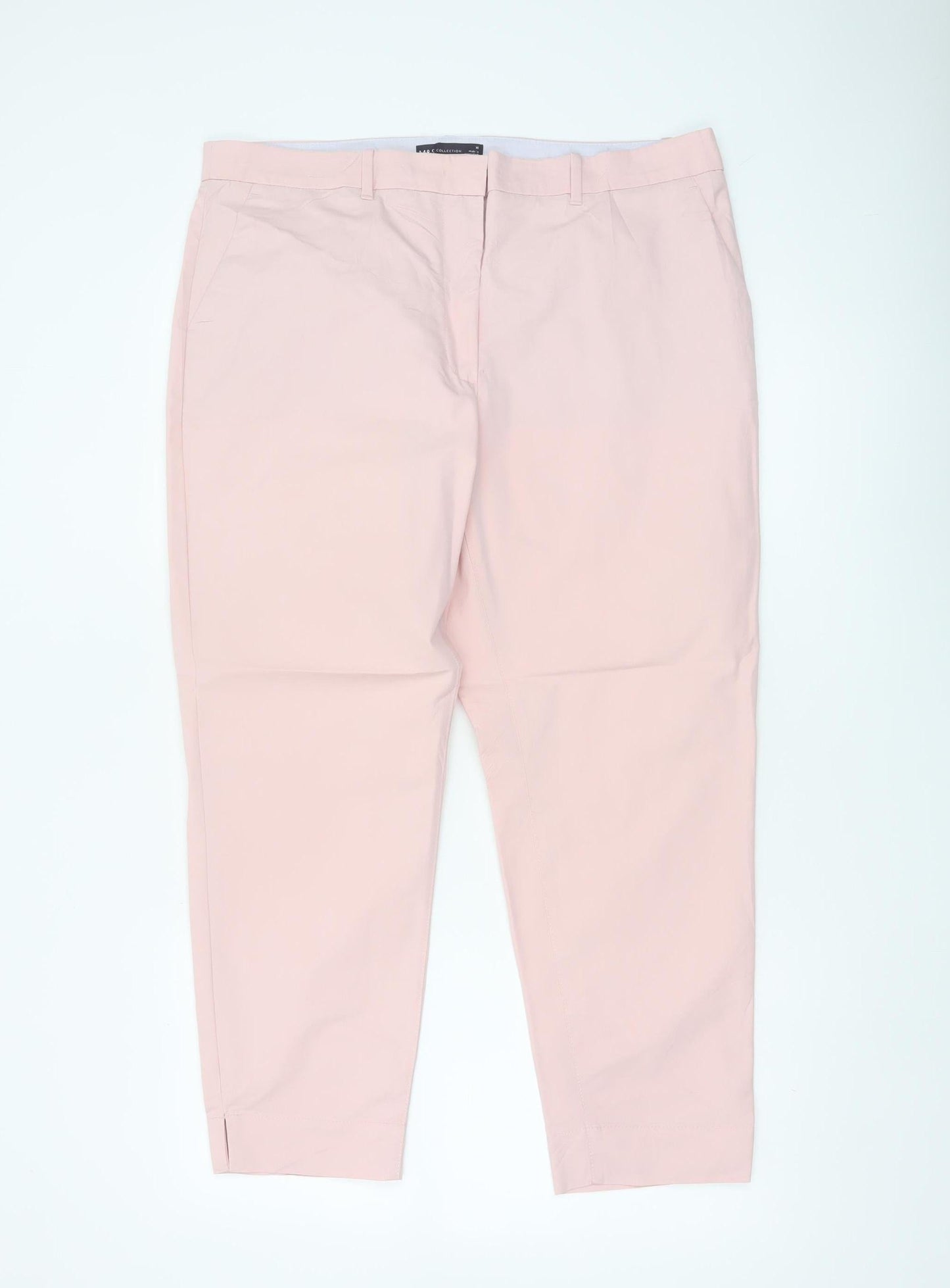 M&S Collection Women Pink Size 16 Cropped Tapered Tailored Trousers