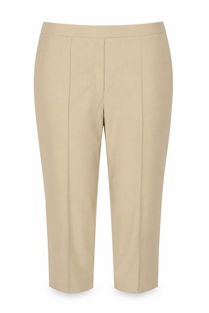 Marks & Spencer Women Beige UK 24 Extra Short Straight High Rise Trousers