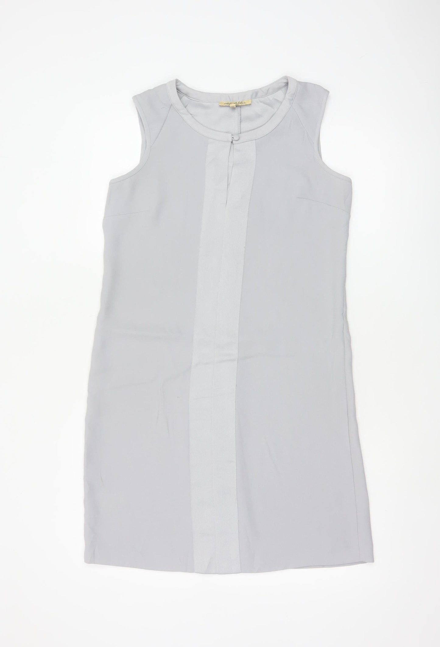 Next Petites Women Grey UK 8 Sleeveless Tunic Blouse Round Neck
