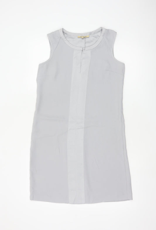 Next Petites Women Grey UK 8 Sleeveless Tunic Blouse Round Neck