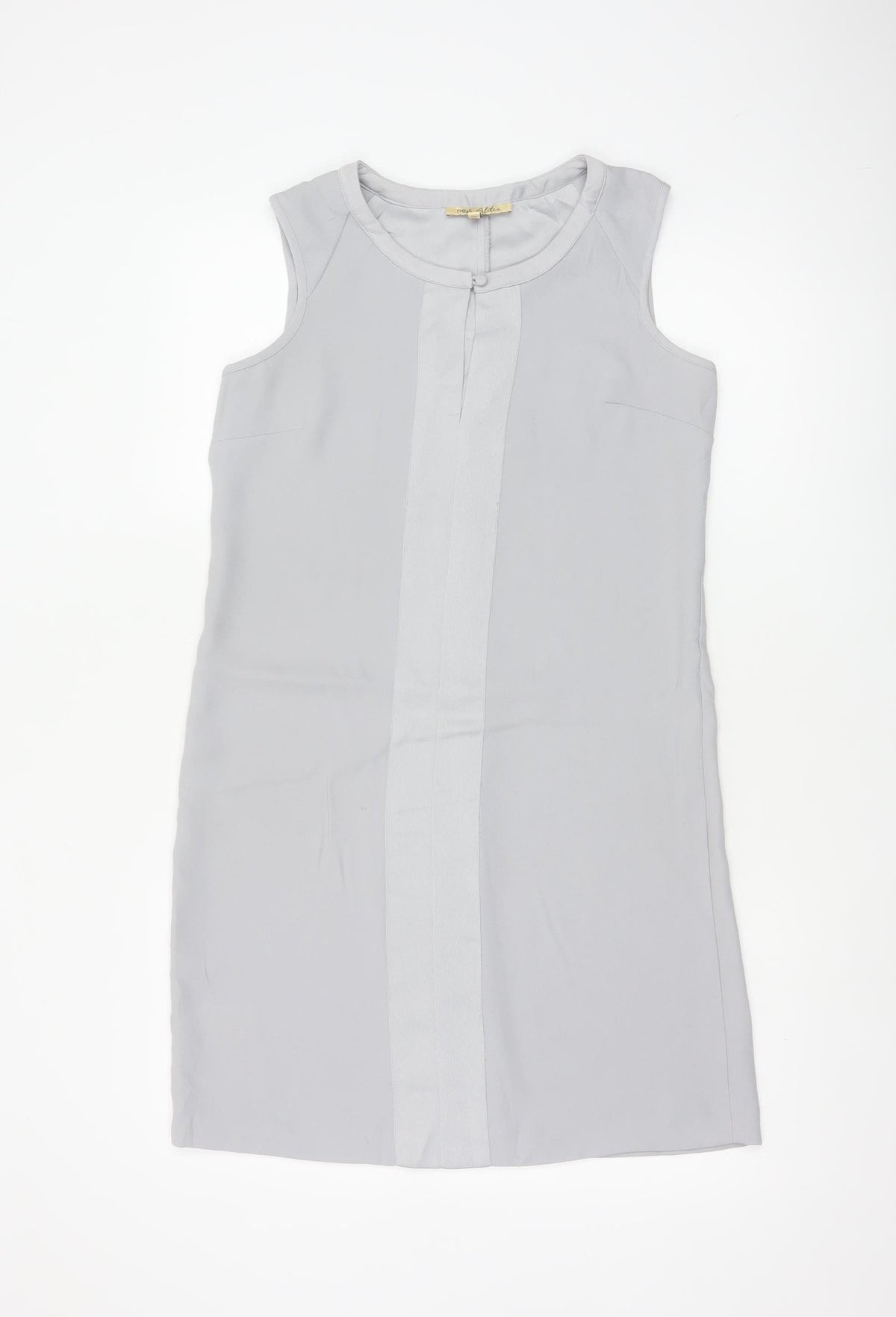 Next Petites Women Grey UK 8 Sleeveless Tunic Blouse Round Neck