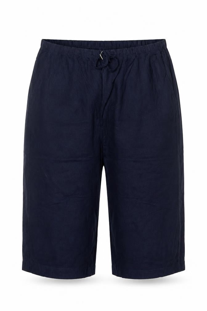 Marks & Spencer Womens Blue UK 20 Cropped Ramie Blend Trousers