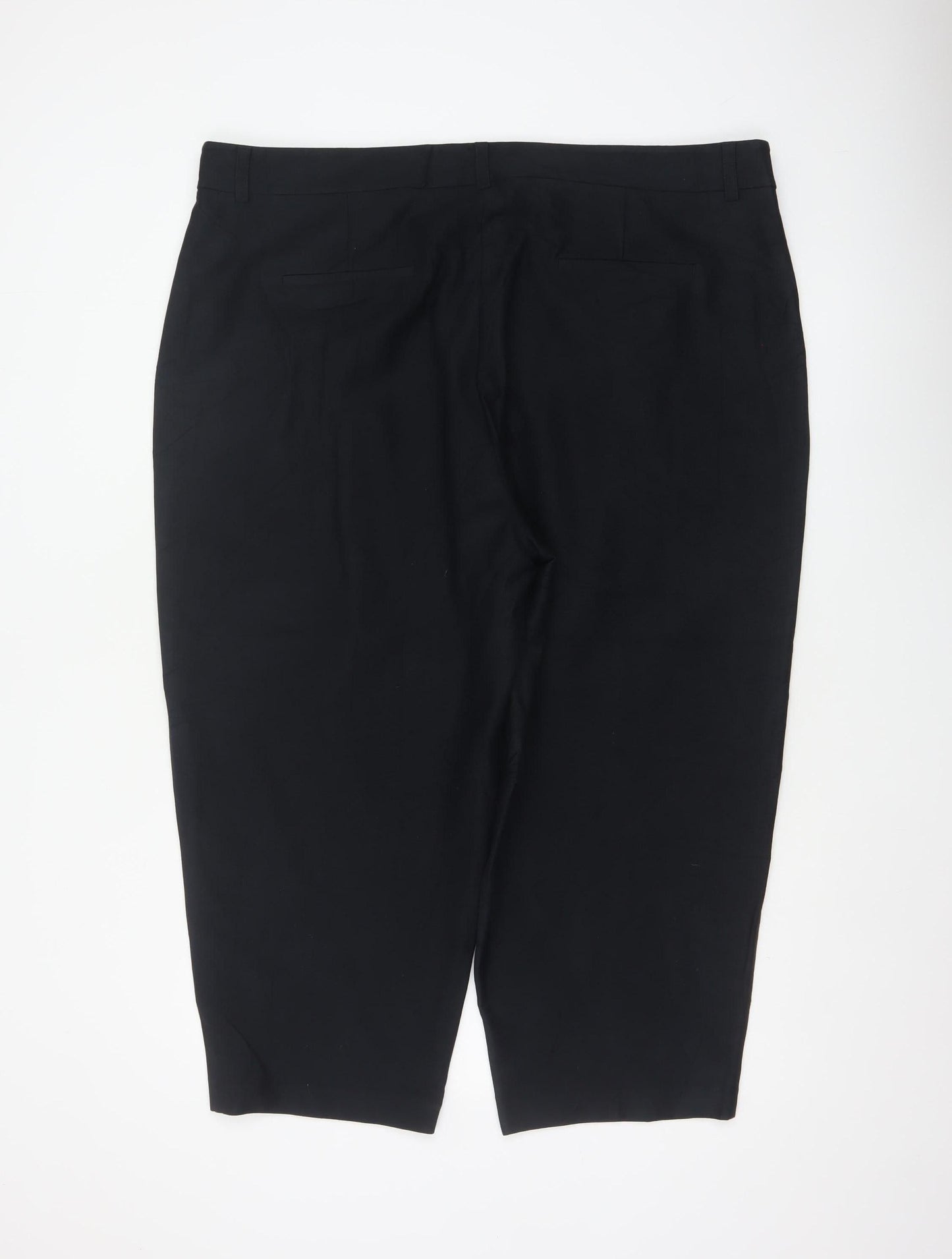 Marks & Spencer Women Black Size 22 Short Tapered Ankle Grazer High Rise Trousers