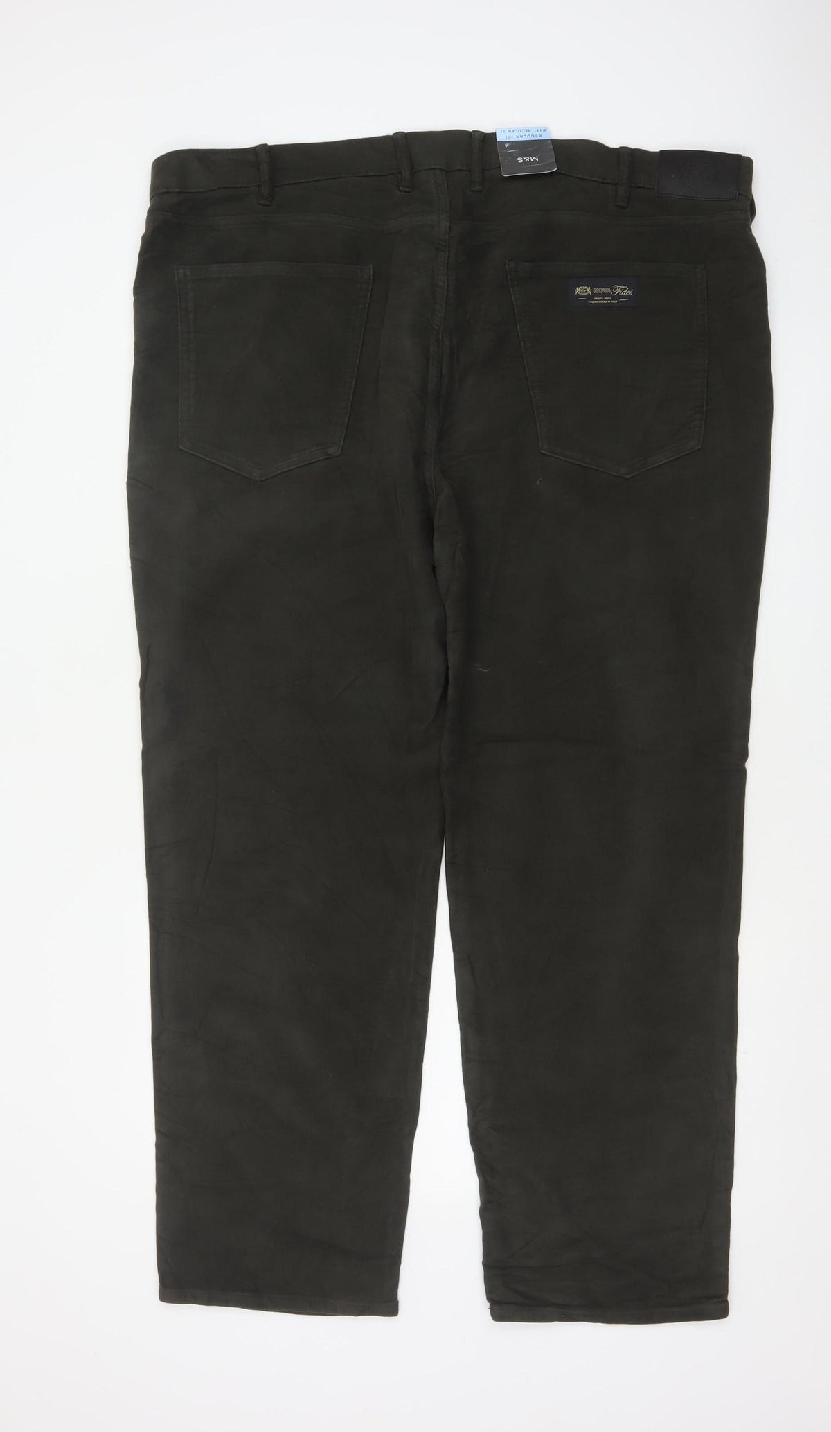 Marks and Spencer Men's Black 44/31 Regular Fit Cotton Trousers
