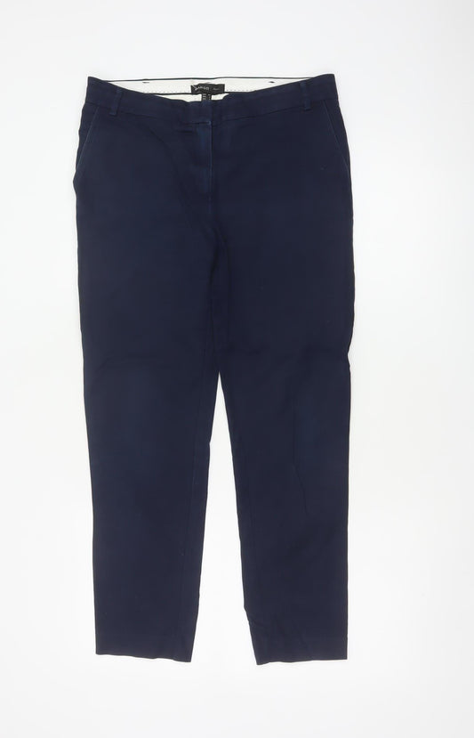 Mango Women’s Blue UK 10 Slim Straight Suit Dress Trousers