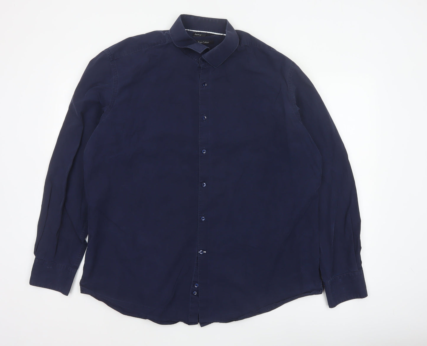 Marks & Spencer Autograph Men’s Blue 18 Pure Cotton Button-Up Shirt