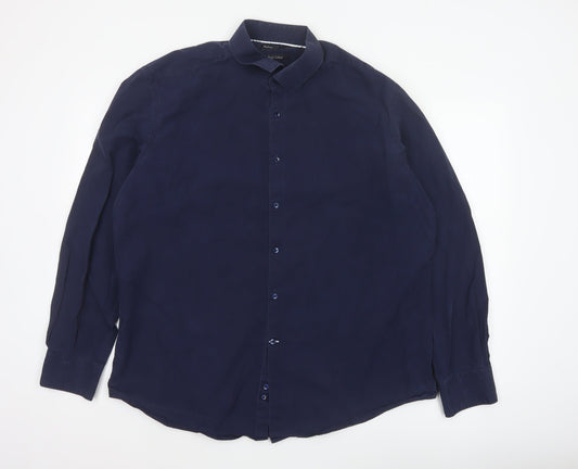 Marks & Spencer Autograph Men’s Blue 18 Pure Cotton Button-Up Shirt