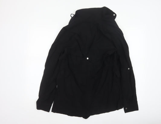 New Look Women’s Black UK 10 Short Drawstring Zip Pocket Jacket