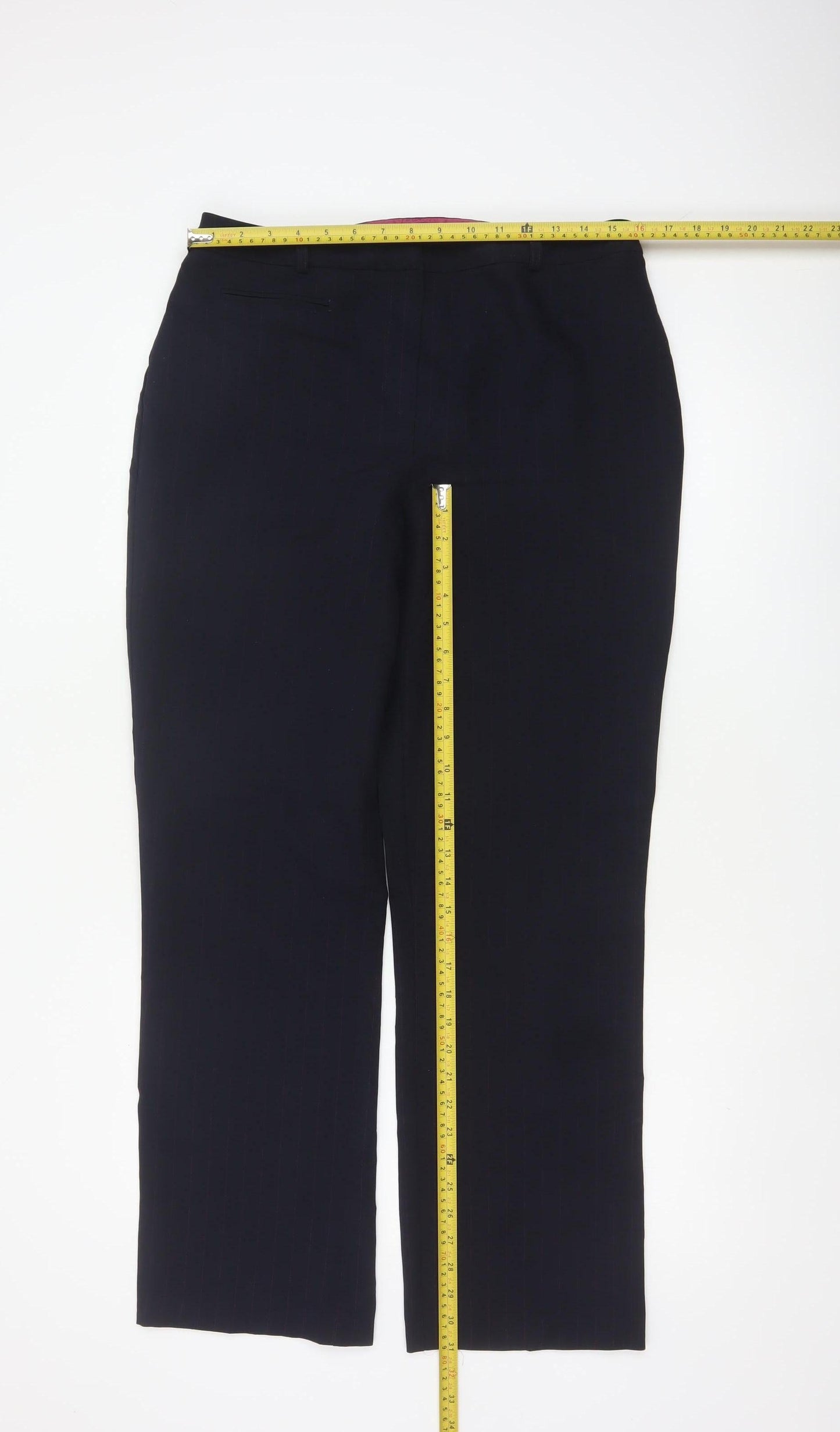 Dorothy Perkins Women Blue Pinstripe Tailored Dress Trousers UK 14