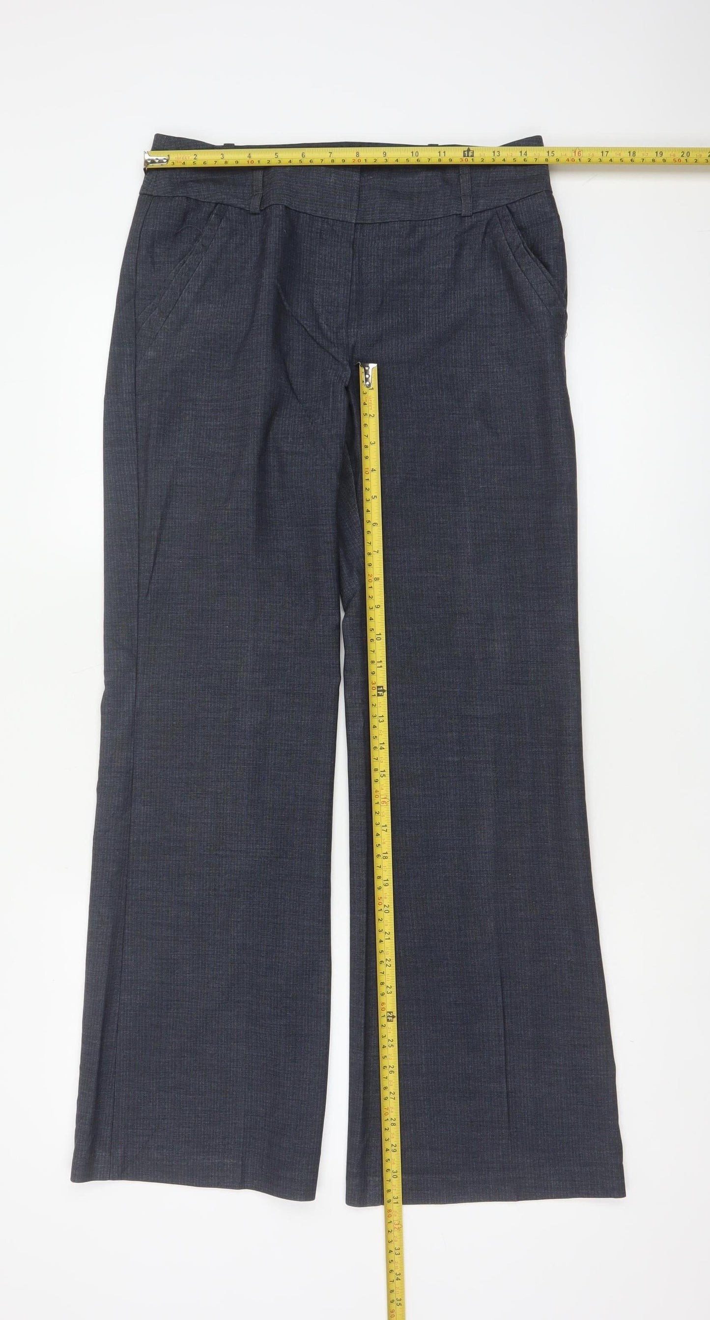 Next Women’s Blue Size 8R Tailored Bootcut Dress Trousers Pockets