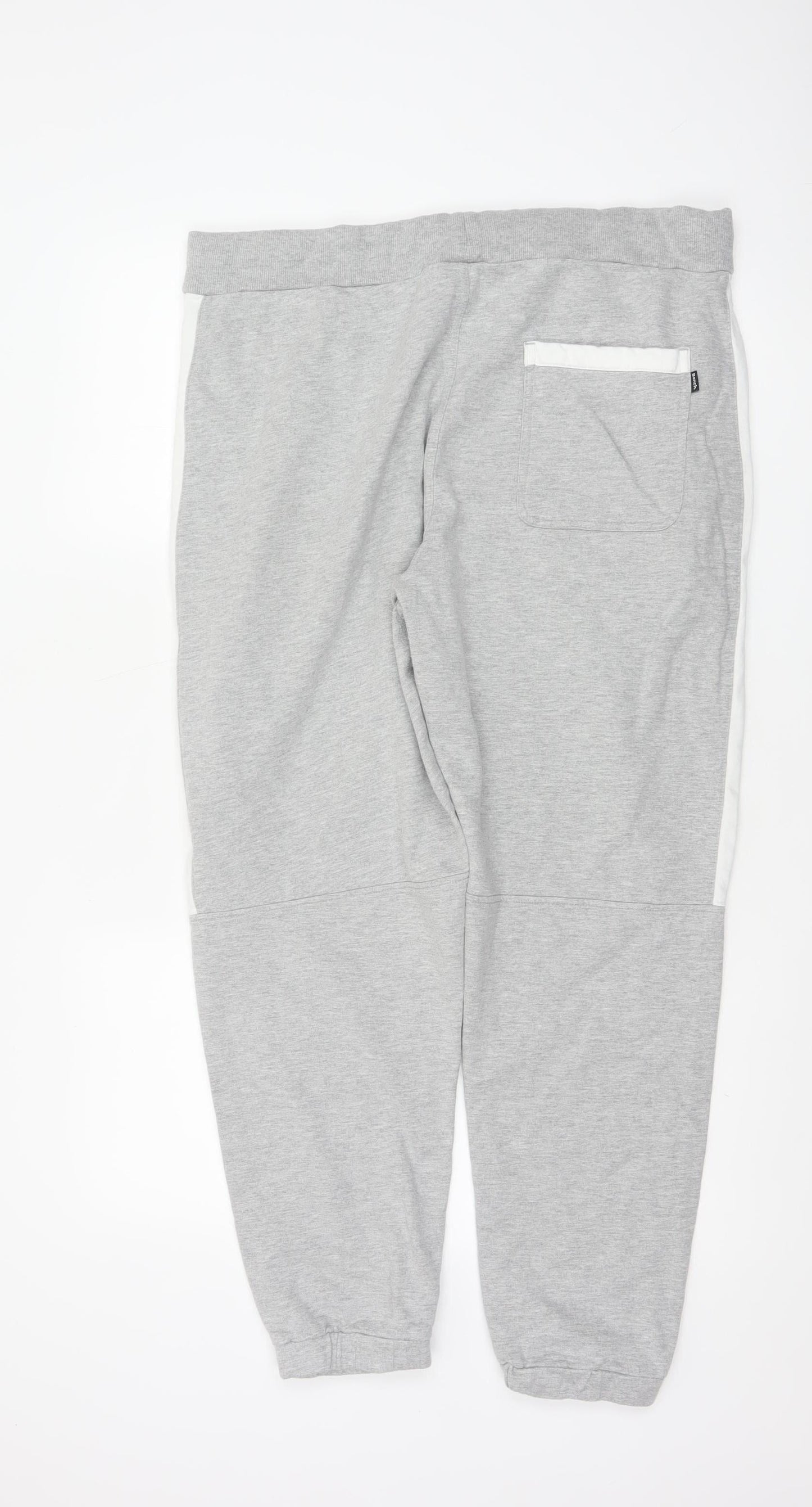 Bench Men’s Grey XL Logo Stripe Fleece Jogger Sweatpants