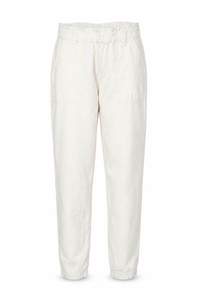 Next Women’s Ivory Linen Cargo Jogger Trousers UK 10 Long