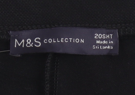Marks & Spencer Women’s Black Size 20 Short Wide Leg High Rise Trousers