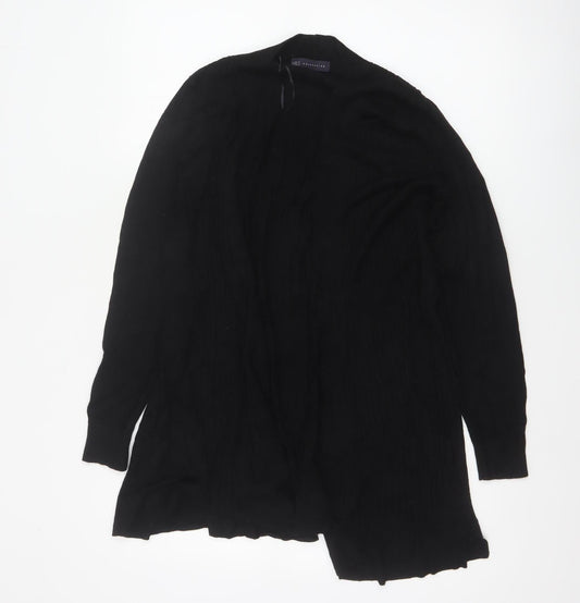 M&S Womens Black UK 14 Open Front High Neck Longline Cardigan
