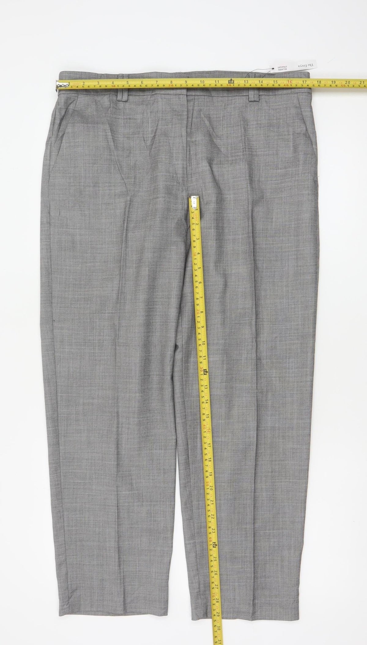 Marks & Spencer Women Grey Size 14 Freya Relaxed Straight Tailored Trousers