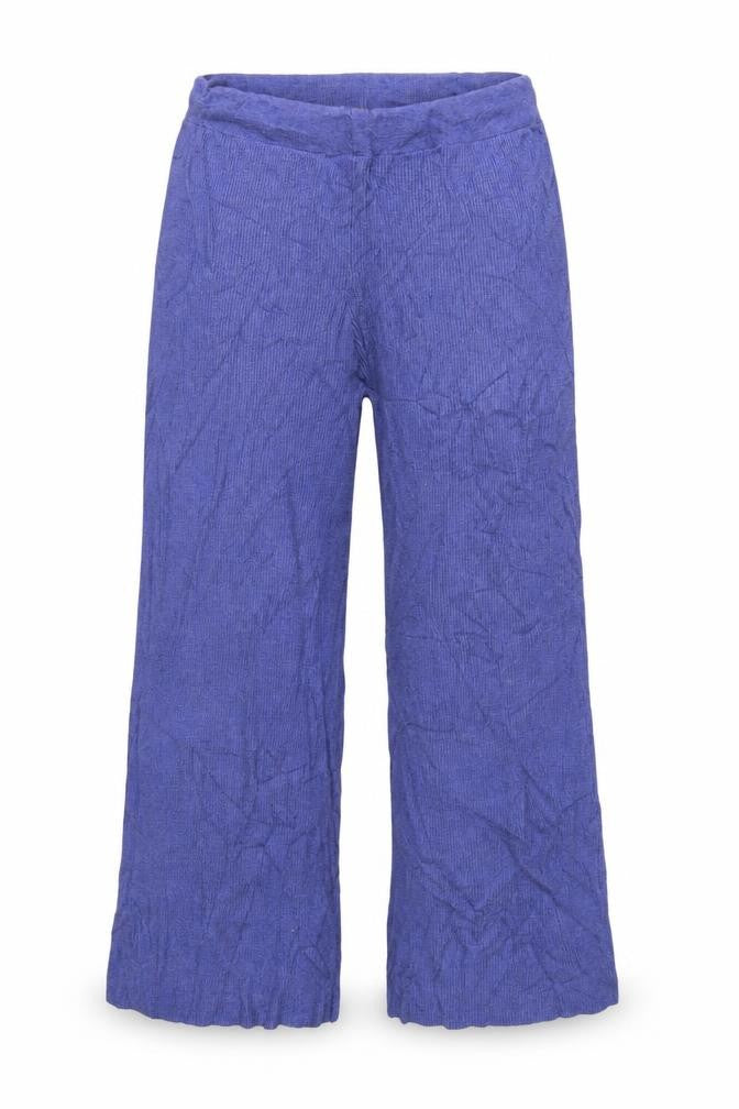 Marks & Spencer Women Blue Hyacinth Knit Straight Leg Elastic Waist Trousers M