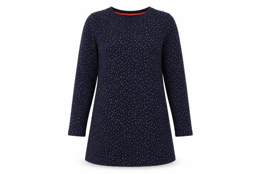 Boden Women’s Blue Gold Polka Dot Cotton Jumper Dress UK 12