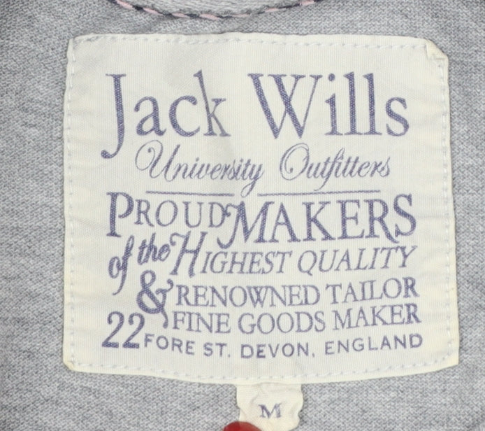 Jack Wills Men’s Grey Navy Colourblock Polo Shirt M Short Sleeve