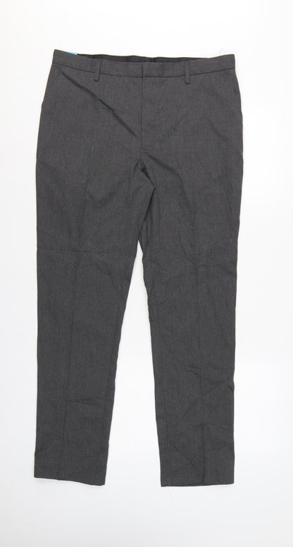 Additional front view of Marks & Spencer boys’ grey 15-16 years skinny leg school trousers nwt