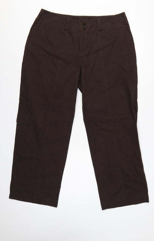 Bm Women’s Brown Size 16 Cotton Cargo Straight Leg Trousers
