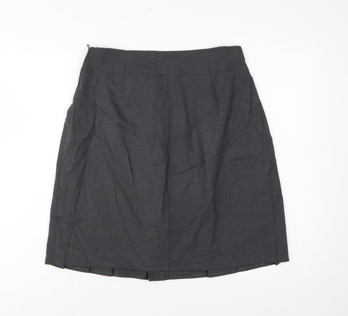 M&S Girls Grey School Pleated Skirt 15-16 Years Button Front NWT