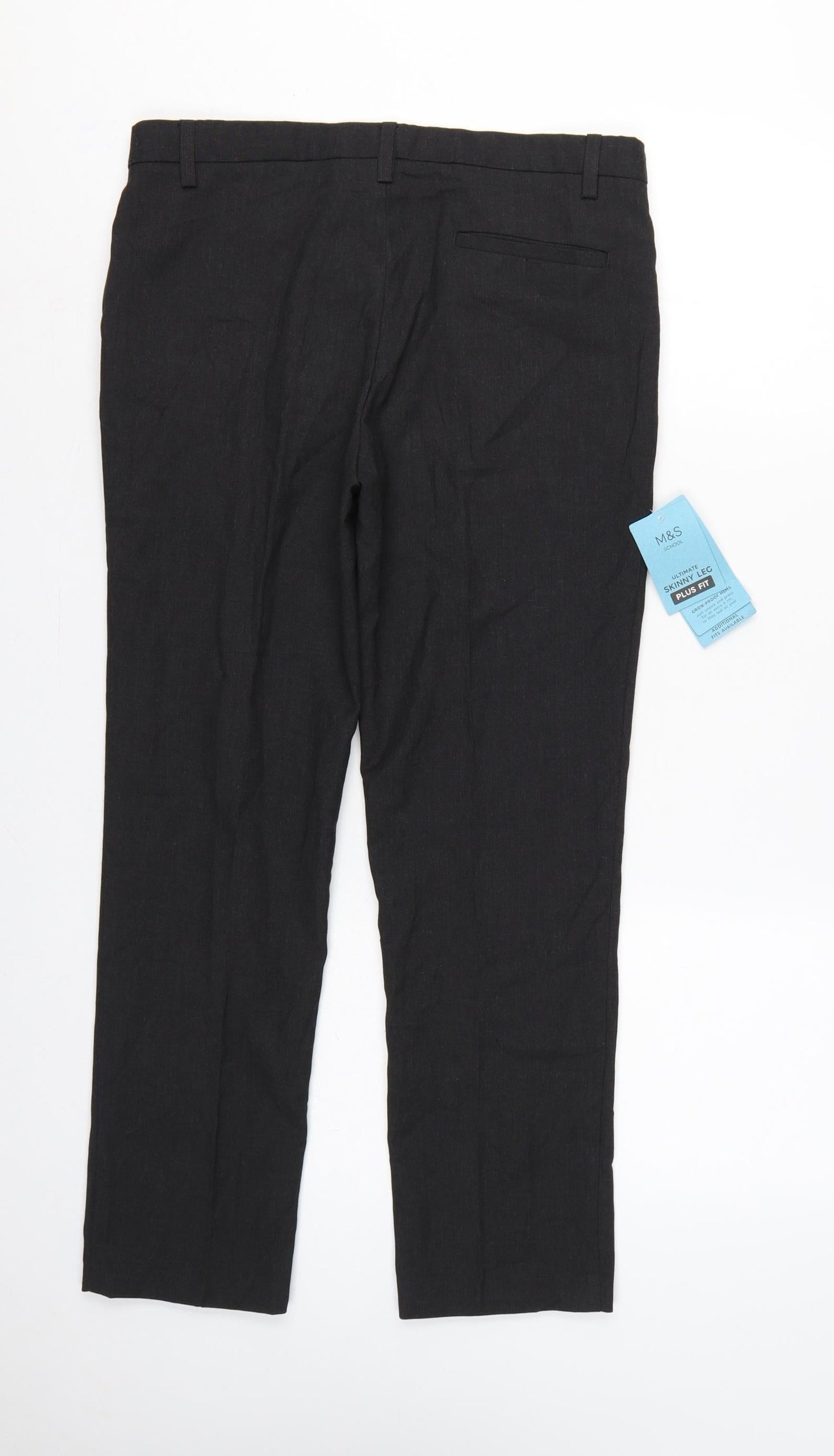 Marks & Spencer Boys Black 11-12 Years Plus Fit Skinny School Trousers