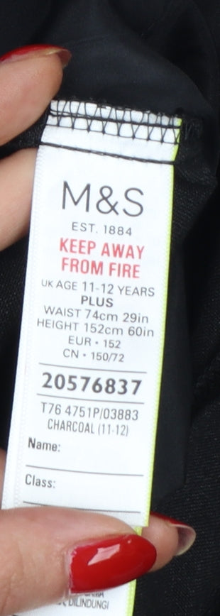 Marks & Spencer Boys Black 11-12 Years Plus Fit Skinny School Trousers