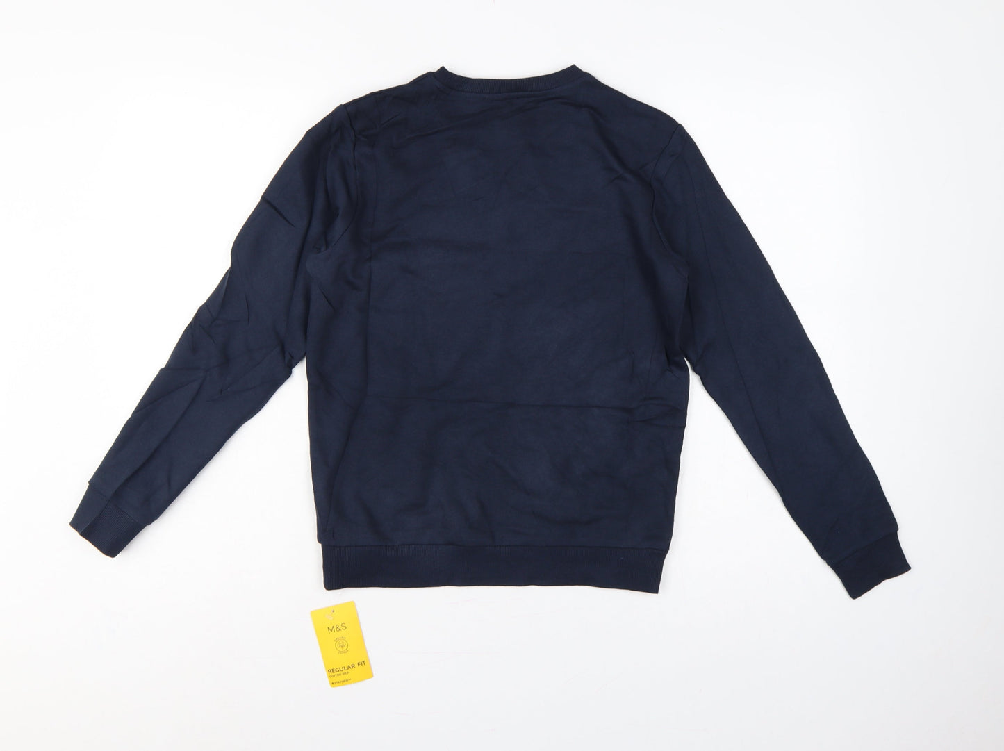 Marks & Spencer Boys Blue 11-12 Years Regular Fit School Sweatshirt