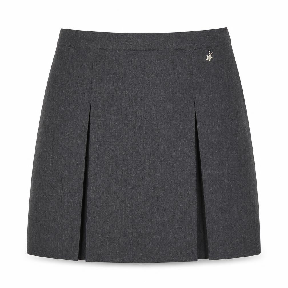 Marks & Spencer Girls Grey School Skirt 16-17 Years Regular Fit Pleated