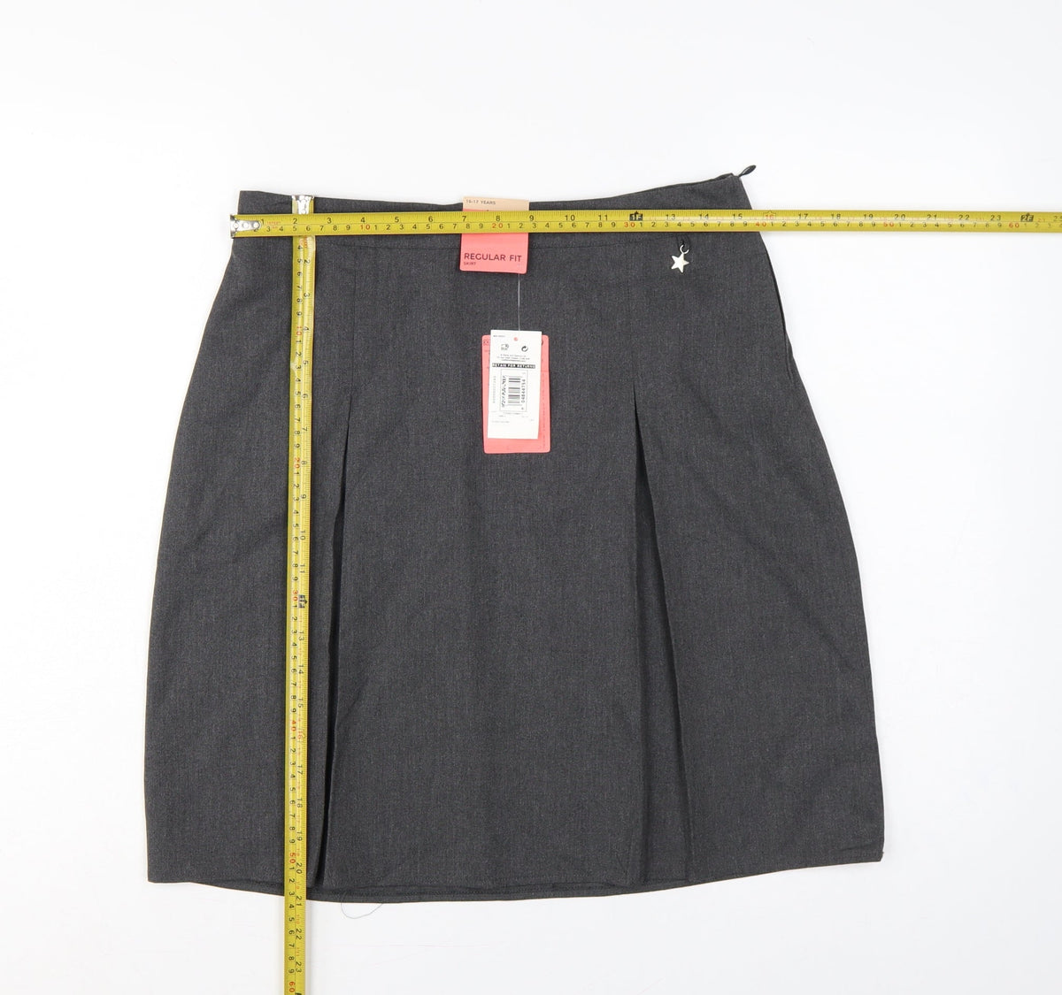 Marks & Spencer Girls Grey School Skirt 16-17 Years Regular Fit Pleated