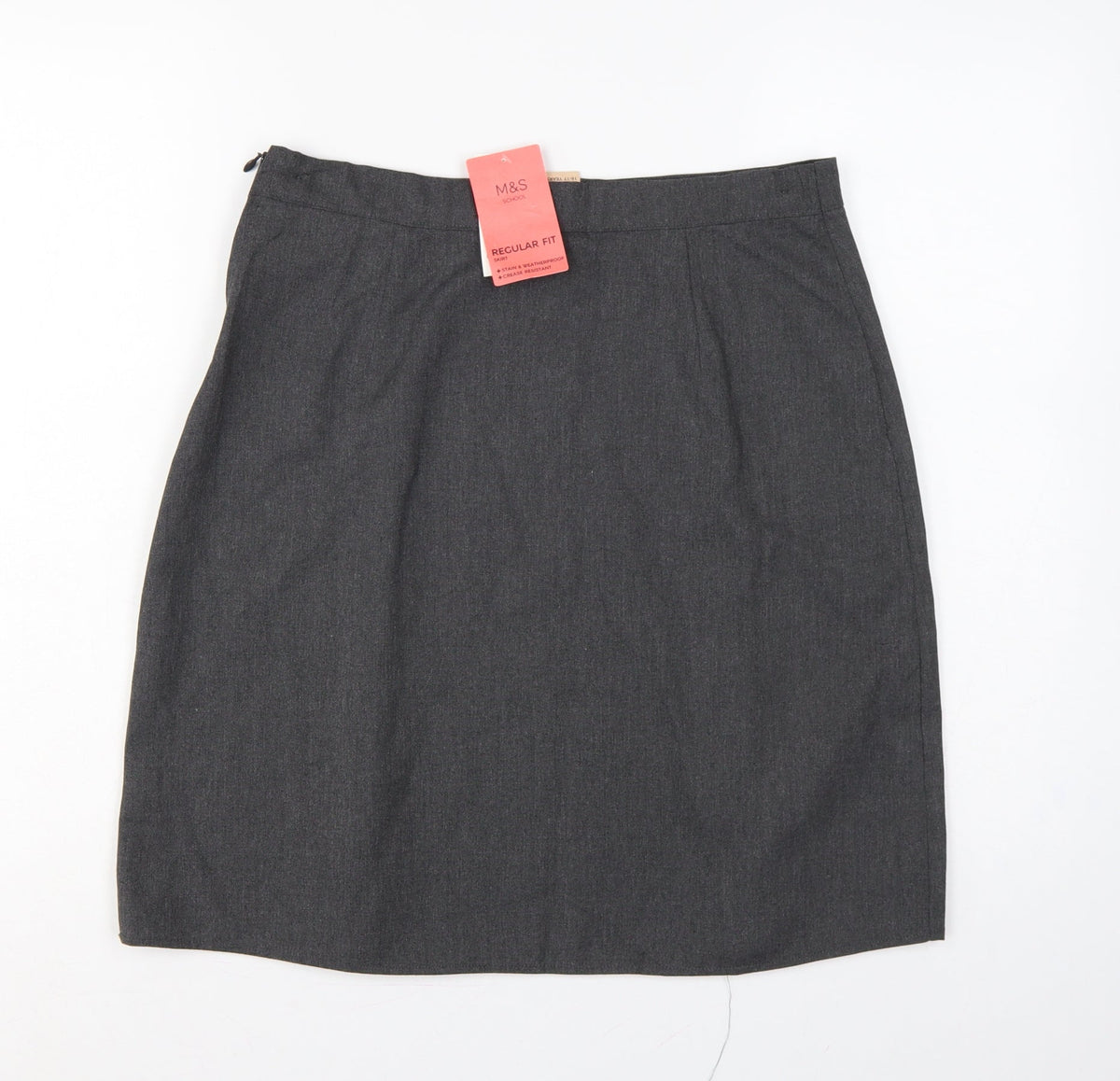 Marks & Spencer Girls Grey School Skirt 16-17 Years Regular Fit Pleated