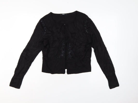 Marks and Spencer Women Black UK 14 Sequin Knit Long Sleeve Cardigan